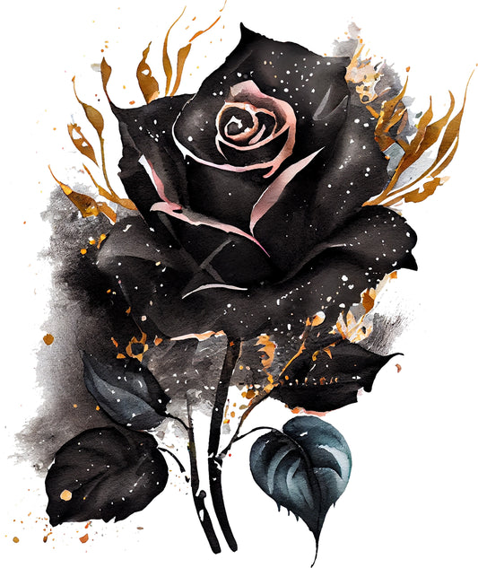 Schwarze Rose | Bügelbild & UV-DTF Sticker