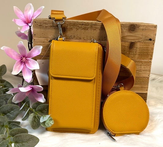 Handy-Bag senf-gelb mit Wunsch Motiv