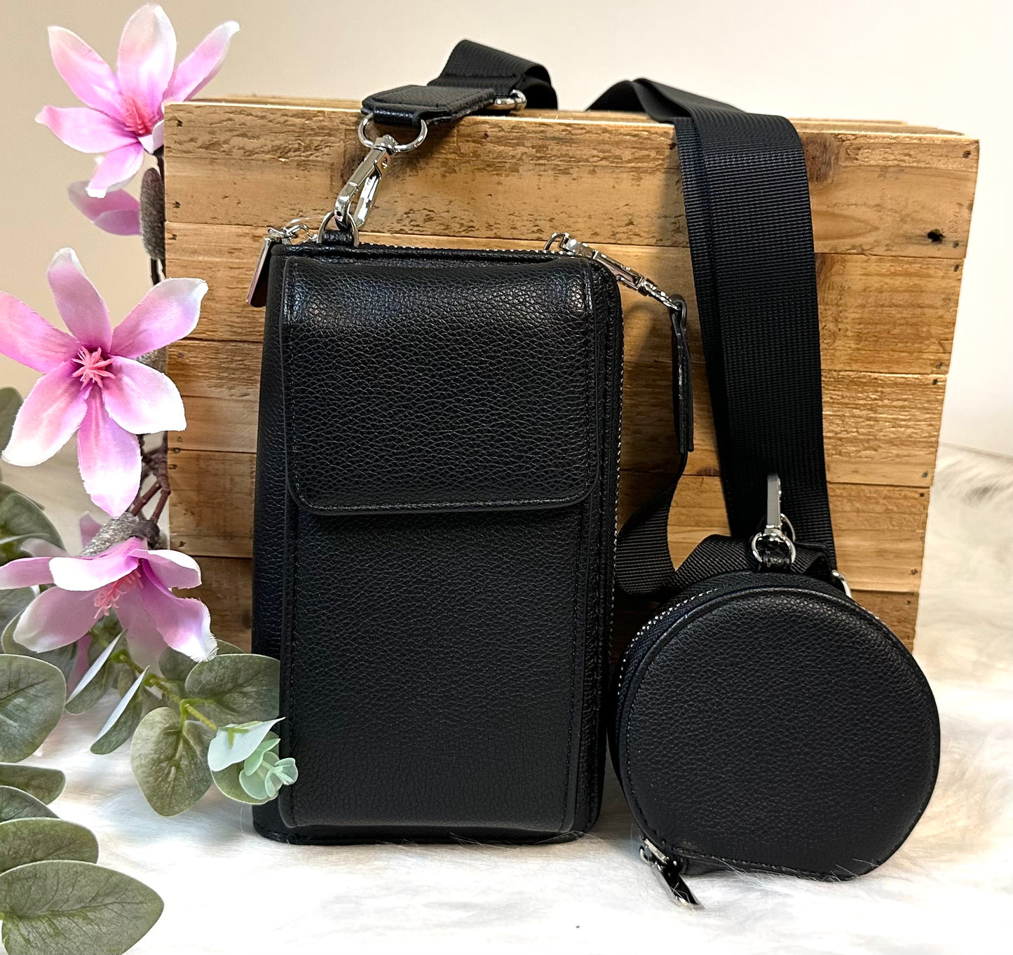 Handy-Bag schwarz mit Wunsch Motiv